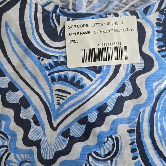 Lilly Pulitzer Etta Scoop-Neck Long Sleeve Top - Picture 5 of 6